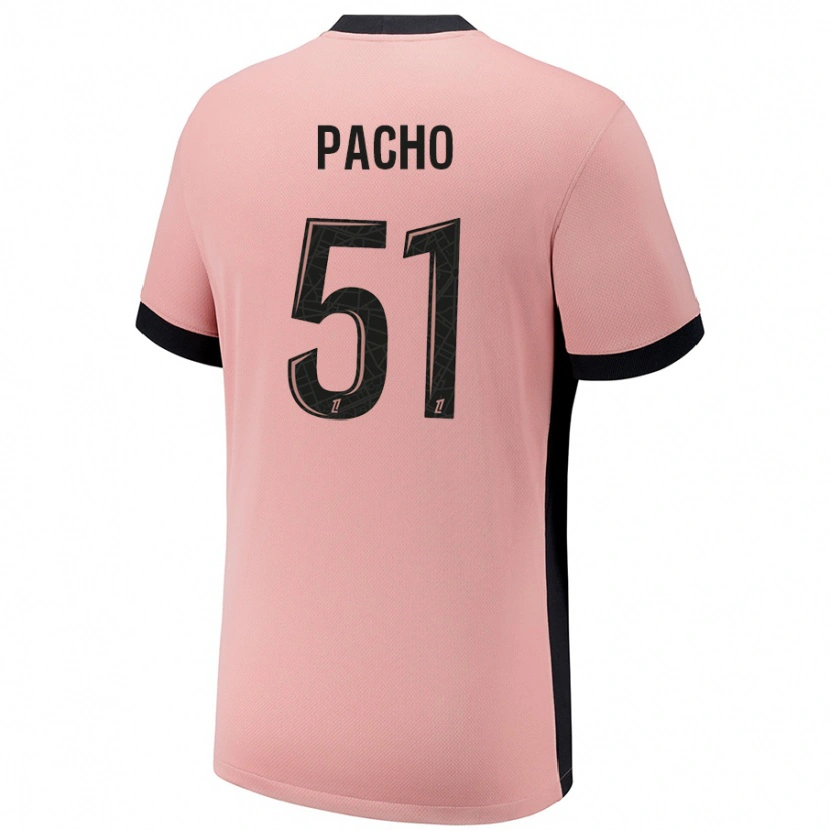 Danxen Hombre Camiseta Willian Pacho #51 Rosa Óxido Equipación Tercera 2024/25 La Camisa México