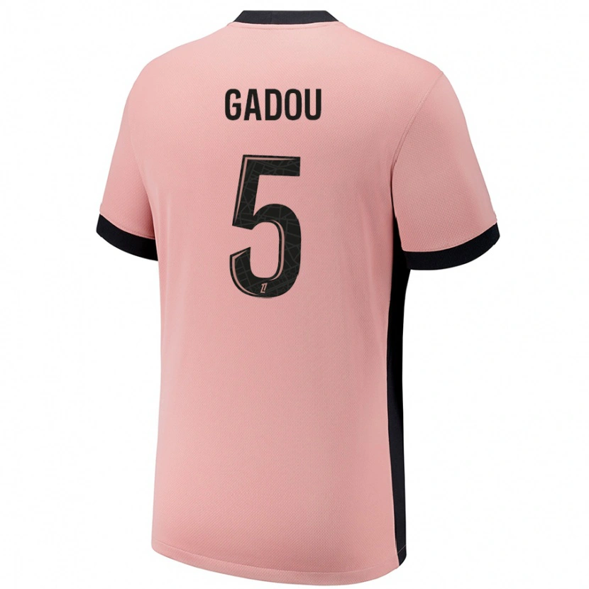 Danxen Hombre Camiseta Joane Gadou #5 Rosa Óxido Equipación Tercera 2024/25 La Camisa México