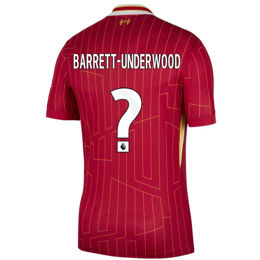 Danxen Mujer Camiseta Keehan Barrett-Underwood #0 Rojo Amarillo Blanco 1ª Equipación 2024/25 La Camisa México