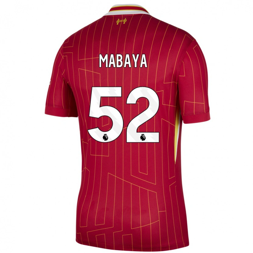 Danxen Mujer Camiseta Isaac Mabaya #52 Rojo Amarillo Blanco 1ª Equipación 2024/25 La Camisa México