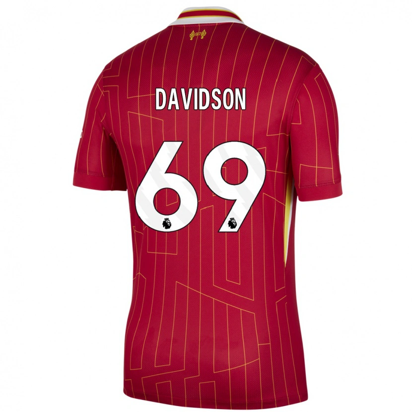 Danxen Mujer Camiseta Josh Davidson #69 Rojo Amarillo Blanco 1ª Equipación 2024/25 La Camisa México