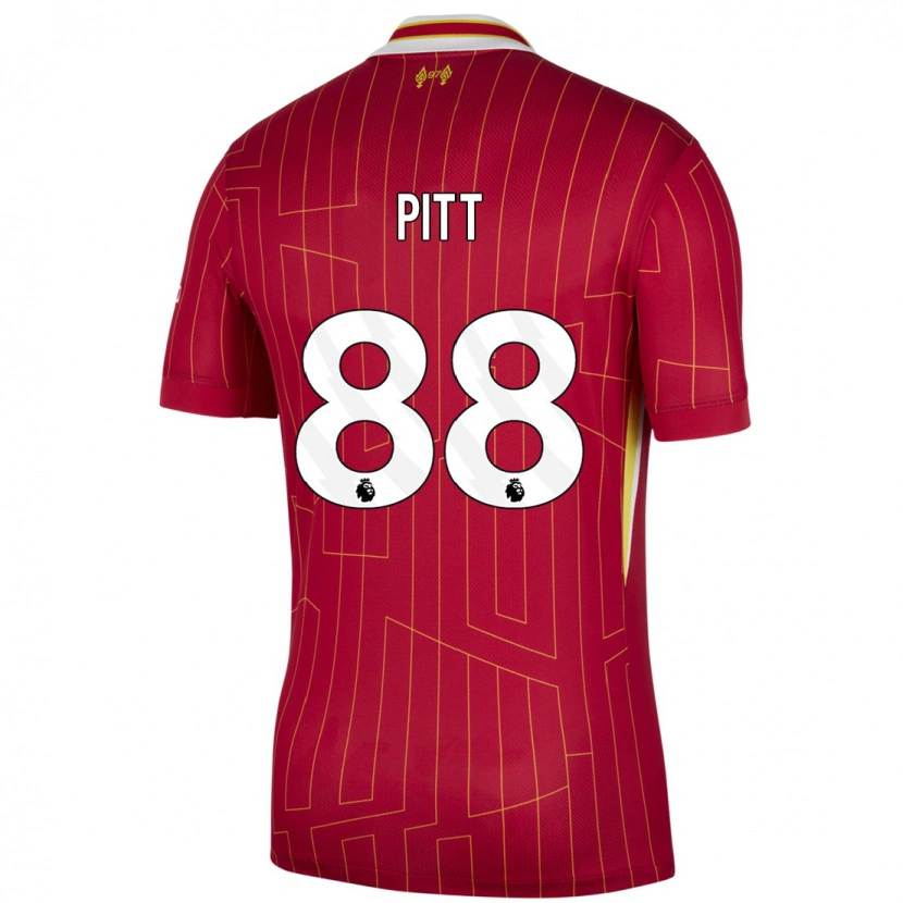 Danxen Mujer Camiseta Lucas Pitt #88 Rojo Amarillo Blanco 1ª Equipación 2024/25 La Camisa México
