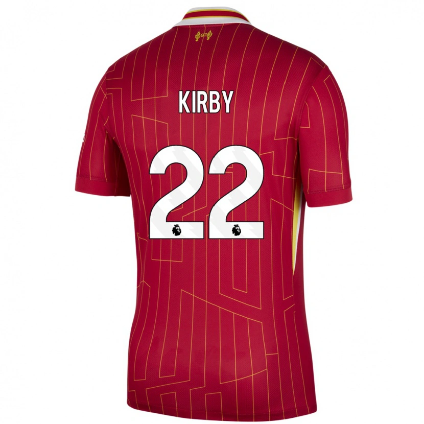 Danxen Mujer Camiseta Faye Kirby #22 Rojo Amarillo Blanco 1ª Equipación 2024/25 La Camisa México