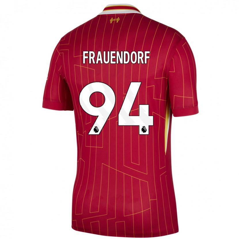 Danxen Mujer Camiseta Melkamu Frauendorf #94 Rojo Amarillo Blanco 1ª Equipación 2024/25 La Camisa México