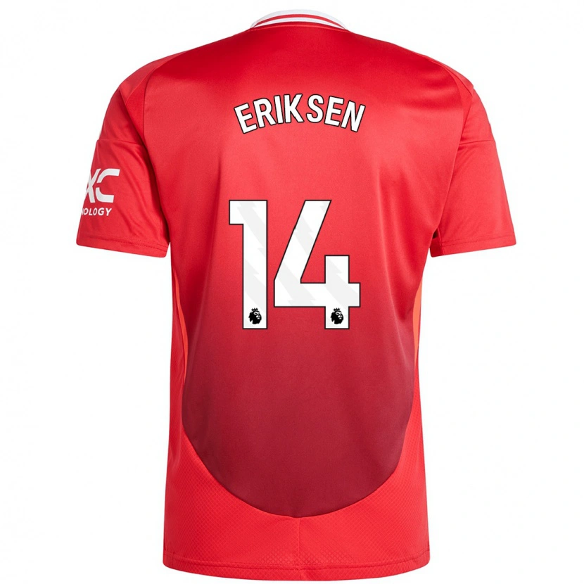 Danxen Mujer Camiseta Christian Eriksen #14 Rojo Brillante 1ª Equipación 2024/25 La Camisa México