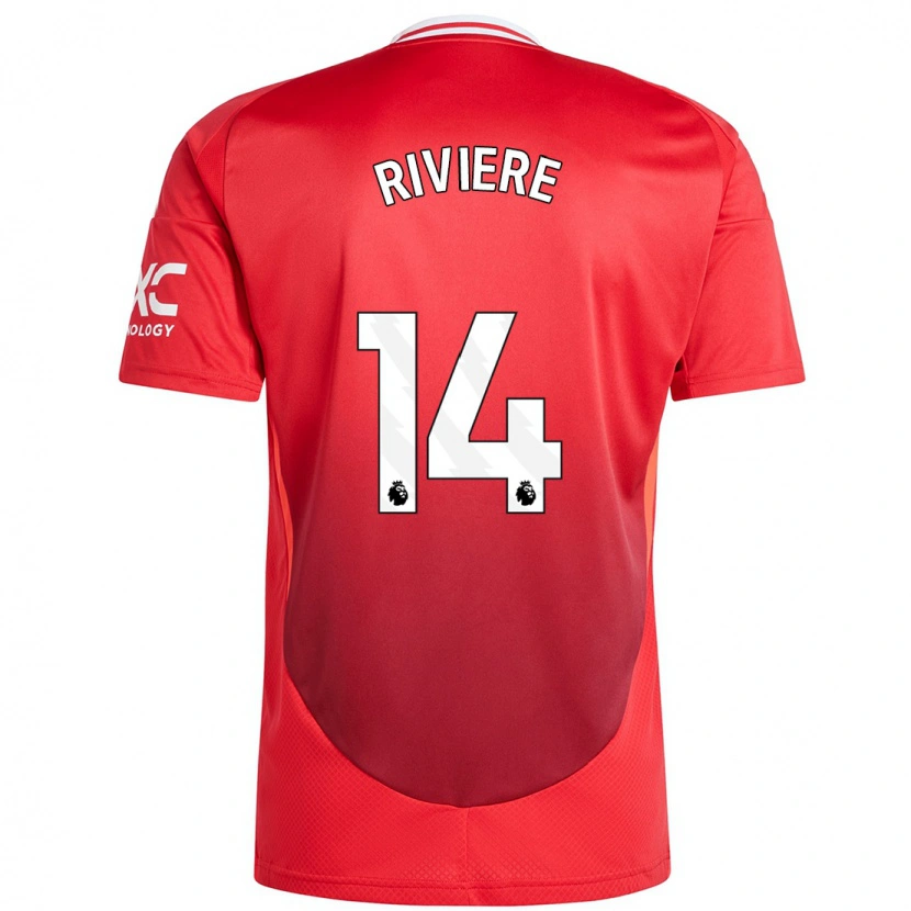 Danxen Mujer Camiseta Jayde Riviere #14 Rojo Brillante 1ª Equipación 2024/25 La Camisa México