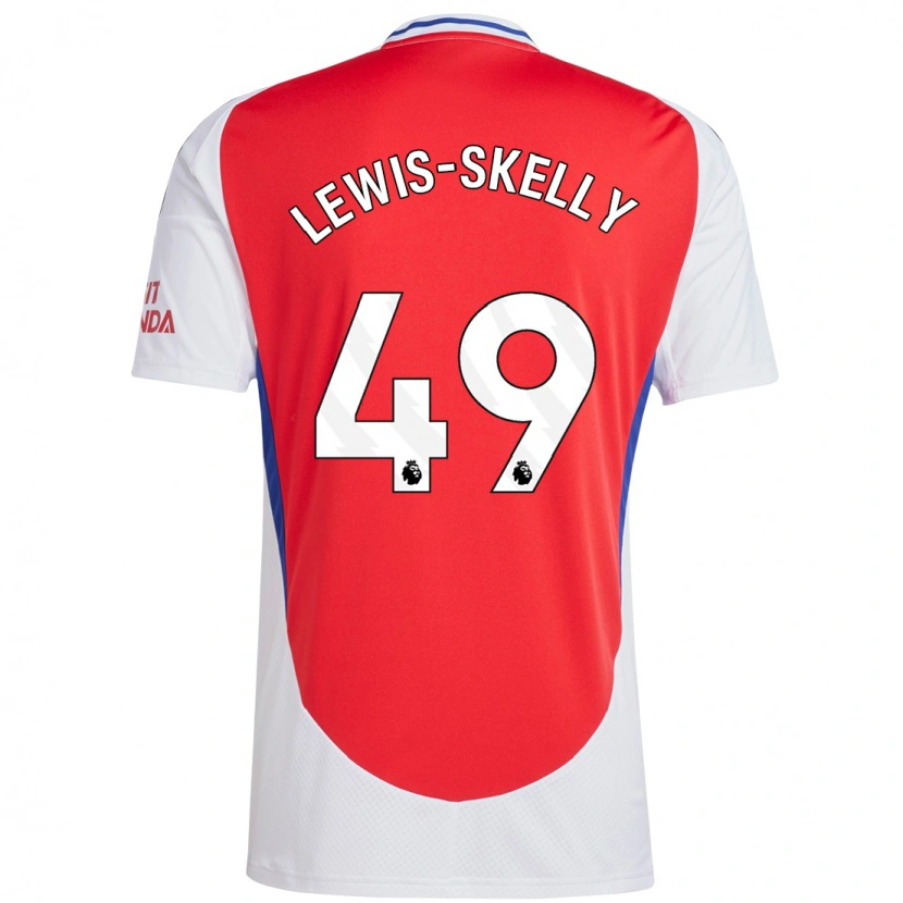 Danxen Mujer Camiseta Myles Lewis-Skelly #49 Rojo Blanco 1ª Equipación 2024/25 La Camisa México