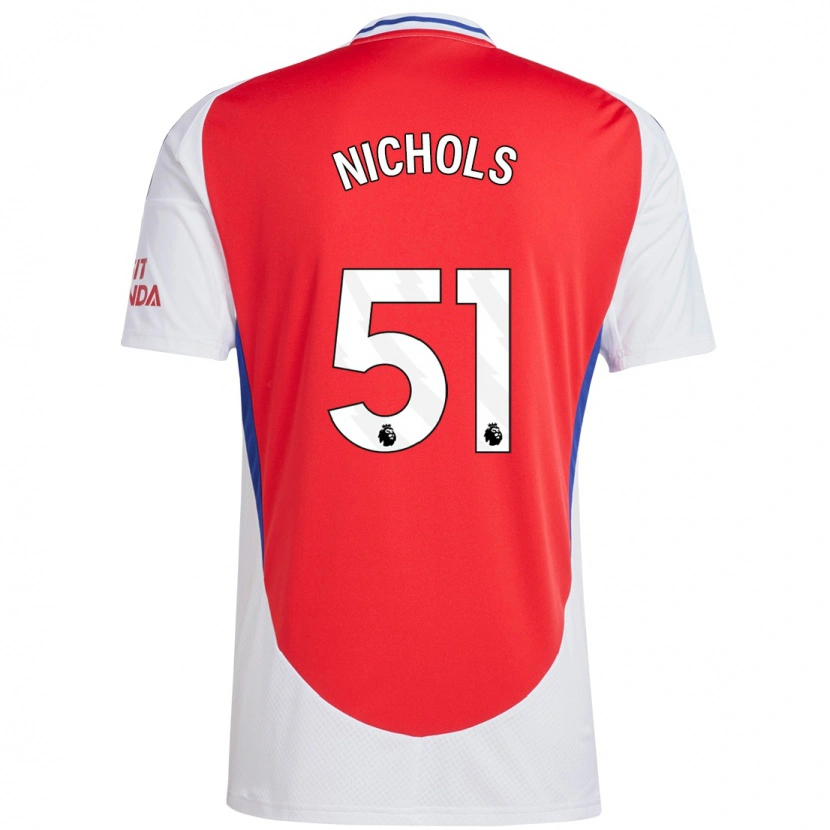Danxen Mujer Camiseta Josh Nichols #51 Rojo Blanco 1ª Equipación 2024/25 La Camisa México