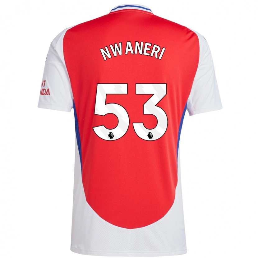 Danxen Mujer Camiseta Ethan Nwaneri #53 Rojo Blanco 1ª Equipación 2024/25 La Camisa México