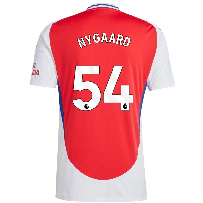 Danxen Mujer Camiseta Lucas Nygaard #54 Rojo Blanco 1ª Equipación 2024/25 La Camisa México
