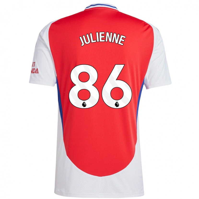 Danxen Mujer Camiseta Theo Julienne #86 Rojo Blanco 1ª Equipación 2024/25 La Camisa México