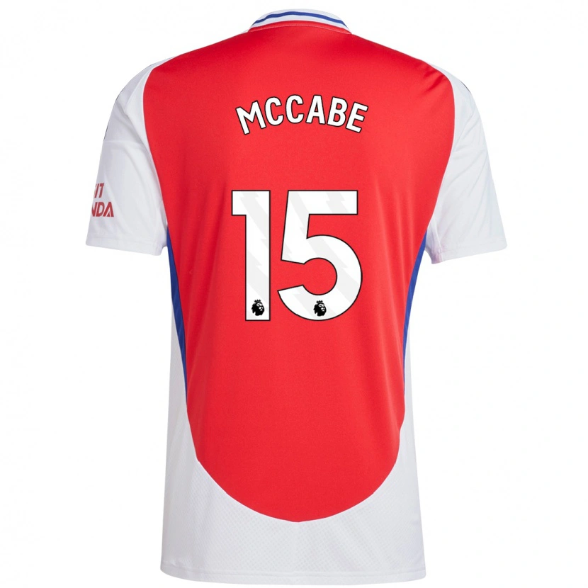 Danxen Mujer Camiseta Katie Mccabe #15 Rojo Blanco 1ª Equipación 2024/25 La Camisa México