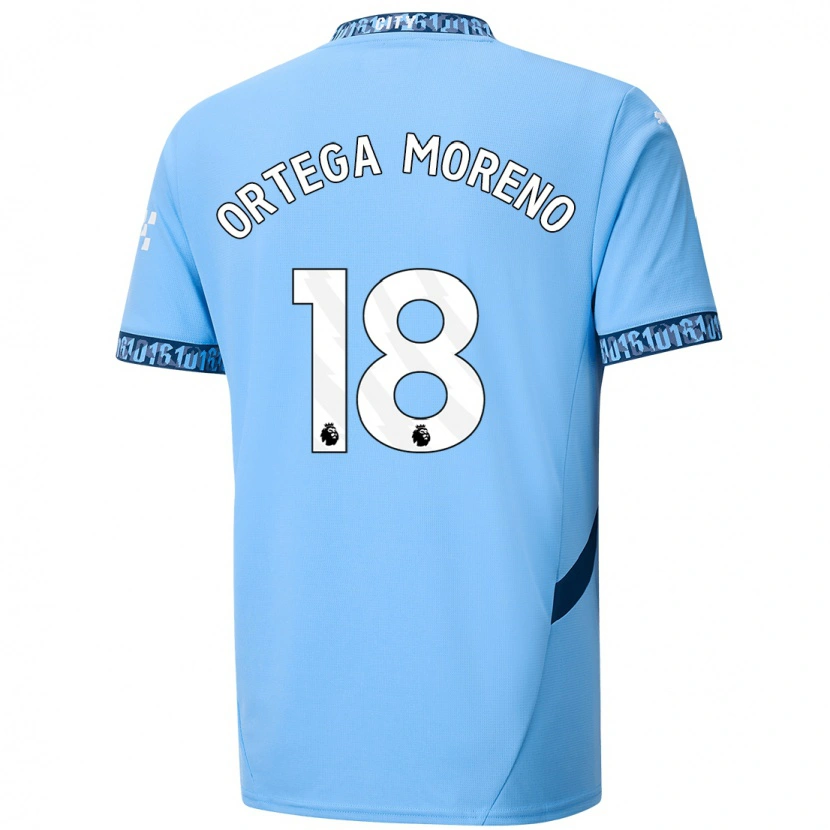 Danxen Mujer Camiseta Stefan Ortega #18 Azul Marino 1ª Equipación 2024/25 La Camisa México