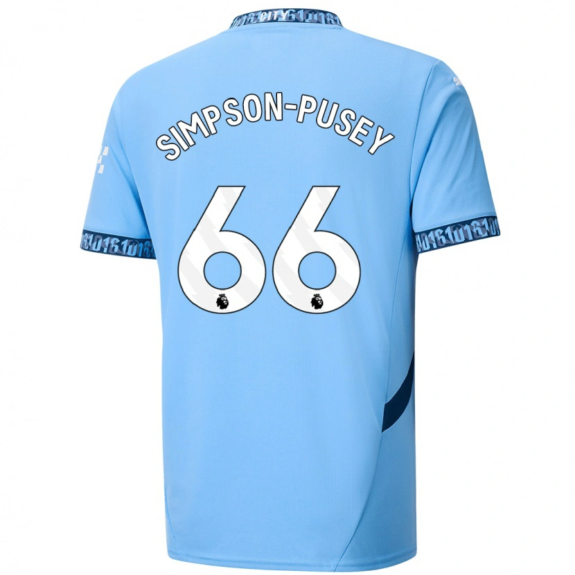 Danxen Mujer Camiseta Jahmai Simpson-Pusey #66 Azul Marino 1ª Equipación 2024/25 La Camisa México