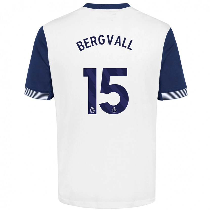 Danxen Mujer Camiseta Lucas Bergvall #15 Blanco Azul 1ª Equipación 2024/25 La Camisa México
