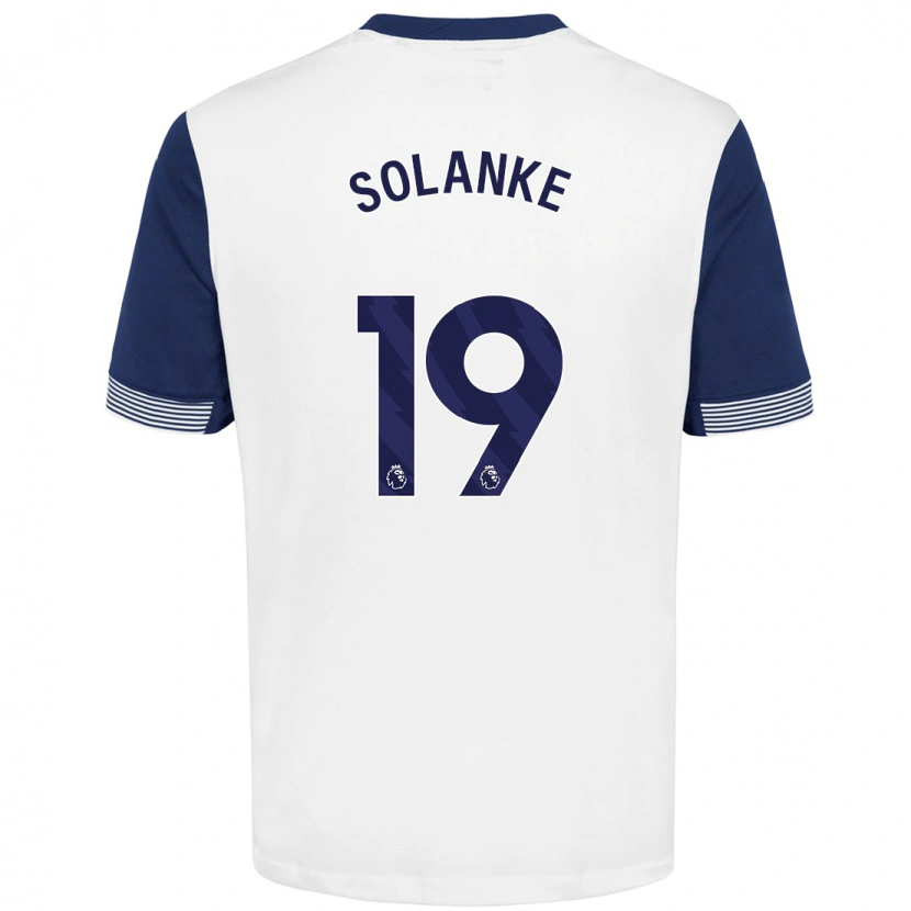 Danxen Mujer Camiseta Dominic Solanke #19 Blanco Azul 1ª Equipación 2024/25 La Camisa México