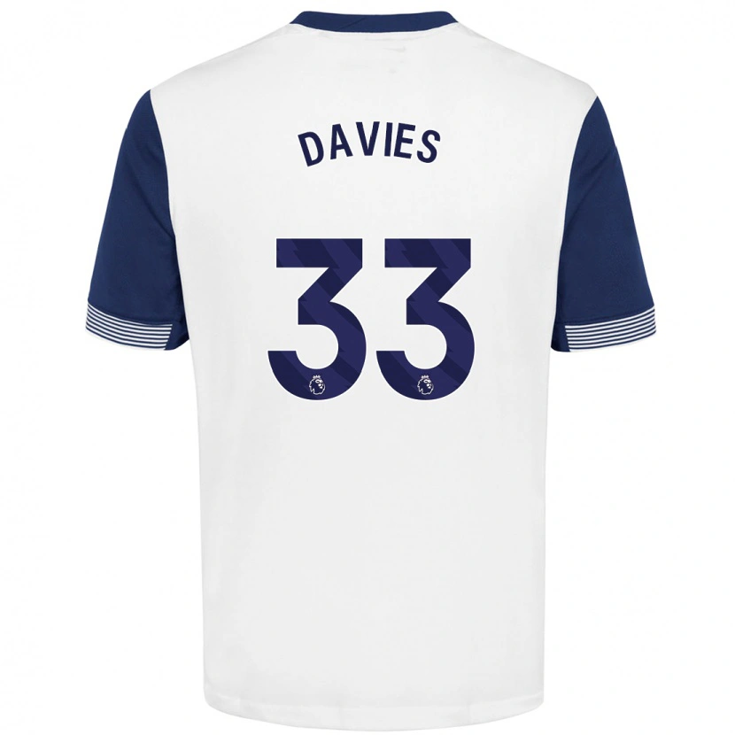 Danxen Mujer Camiseta Ben Davies #33 Blanco Azul 1ª Equipación 2024/25 La Camisa México