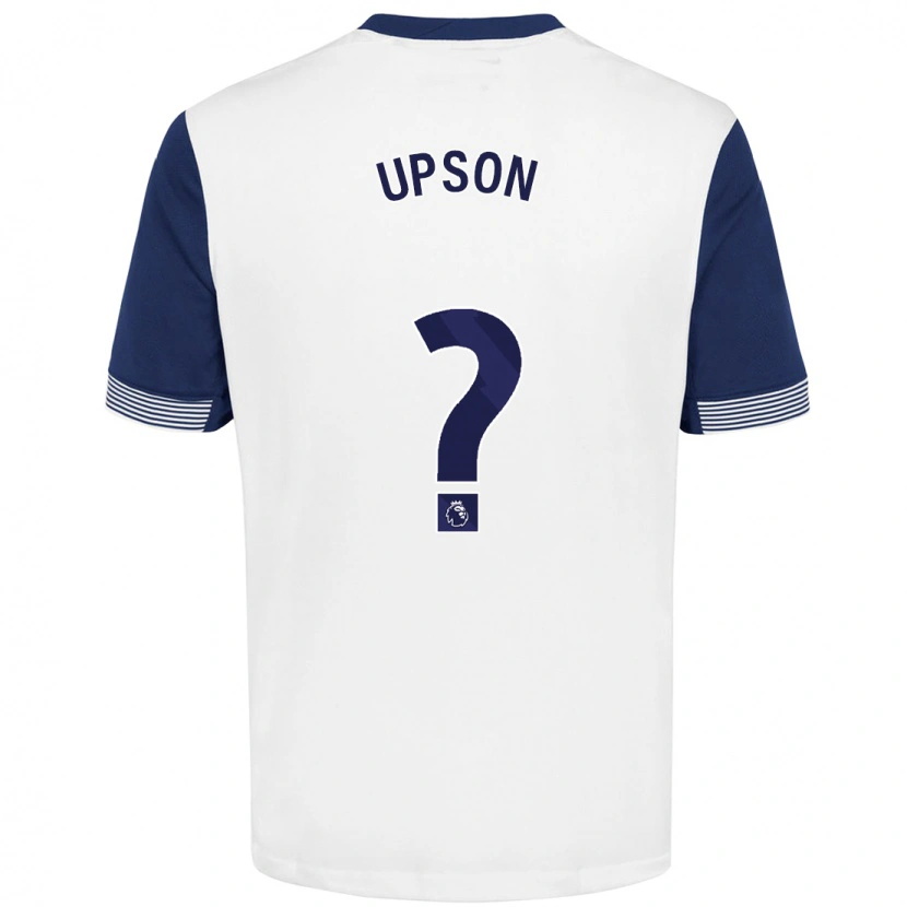Danxen Mujer Camiseta Elijah Upson #0 Blanco Azul 1ª Equipación 2024/25 La Camisa México