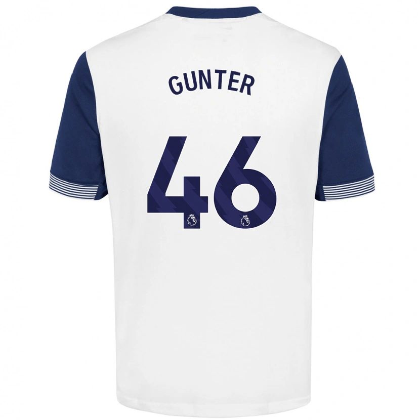 Danxen Mujer Camiseta Luca Gunter #46 Blanco Azul 1ª Equipación 2024/25 La Camisa México