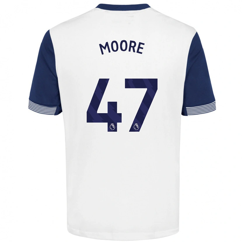 Danxen Mujer Camiseta Mikey Moore #47 Blanco Azul 1ª Equipación 2024/25 La Camisa México
