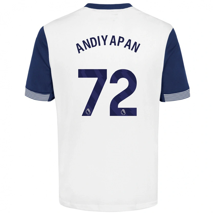 Danxen Mujer Camiseta William Andiyapan #72 Blanco Azul 1ª Equipación 2024/25 La Camisa México
