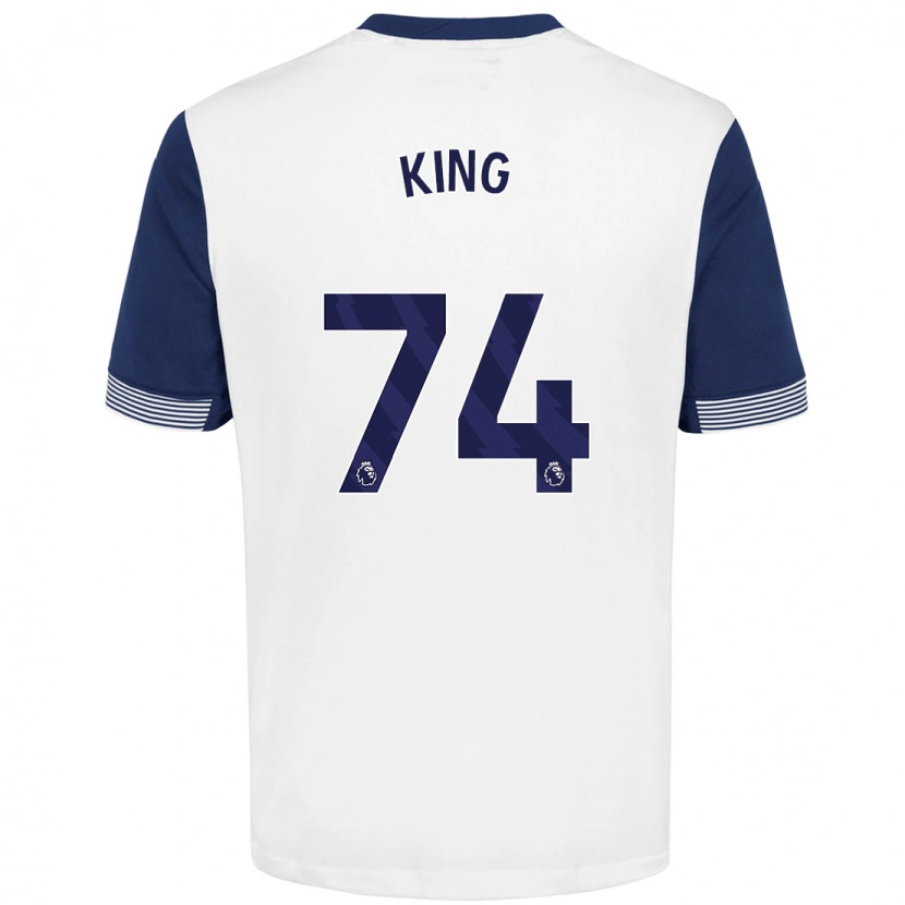Danxen Mujer Camiseta Maeson King #74 Blanco Azul 1ª Equipación 2024/25 La Camisa México
