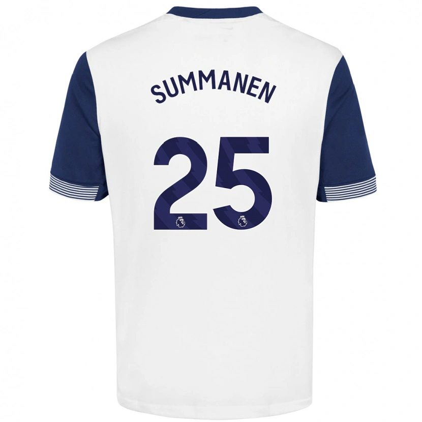 Danxen Mujer Camiseta Eveliina Summanen #25 Blanco Azul 1ª Equipación 2024/25 La Camisa México