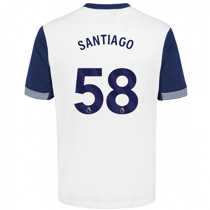 Danxen Mujer Camiseta Yago Santiago #58 Blanco Azul 1ª Equipación 2024/25 La Camisa México