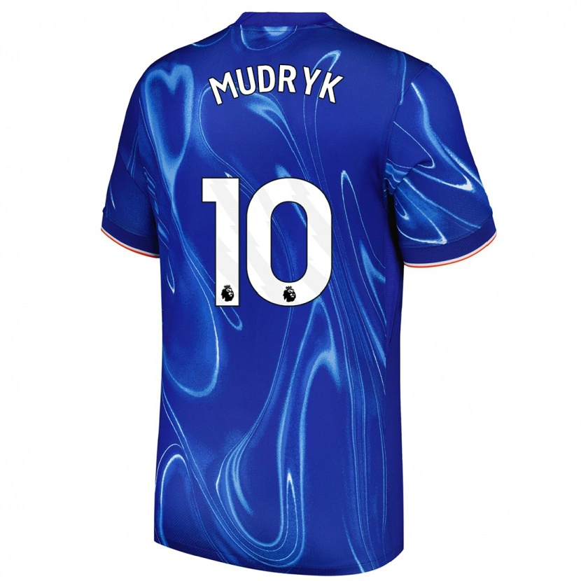 Danxen Mujer Camiseta Mykhaylo Mudryk #10 Azul Blanco 1ª Equipación 2024/25 La Camisa México