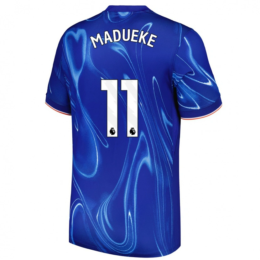 Danxen Mujer Camiseta Noni Madueke #11 Azul Blanco 1ª Equipación 2024/25 La Camisa México