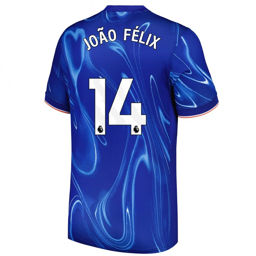 Danxen Mujer Camiseta João Félix #14 Azul Blanco 1ª Equipación 2024/25 La Camisa México