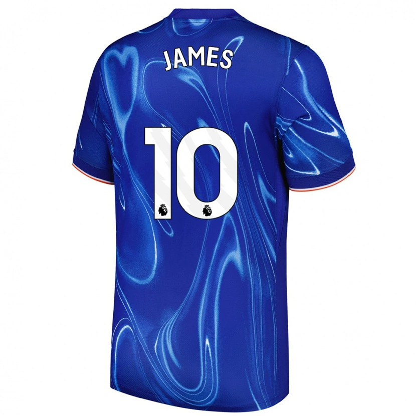 Danxen Mujer Camiseta Lauren James #10 Azul Blanco 1ª Equipación 2024/25 La Camisa México