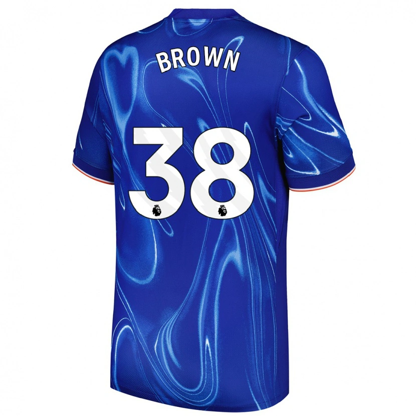 Danxen Mujer Camiseta Cerys Brown #38 Azul Blanco 1ª Equipación 2024/25 La Camisa México