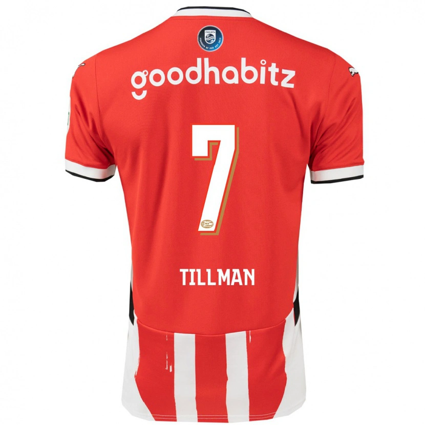Danxen Mujer Camiseta Malik Tillman #7 Rojo Blanco 1ª Equipación 2024/25 La Camisa México