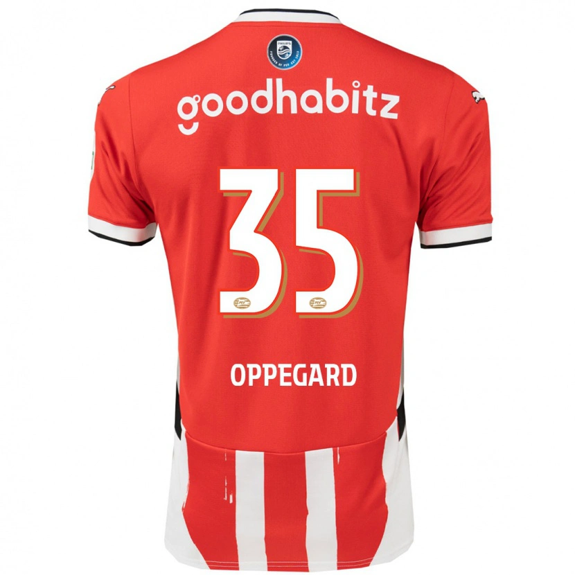 Danxen Mujer Camiseta Fredrik Oppegård #35 Rojo Blanco 1ª Equipación 2024/25 La Camisa México