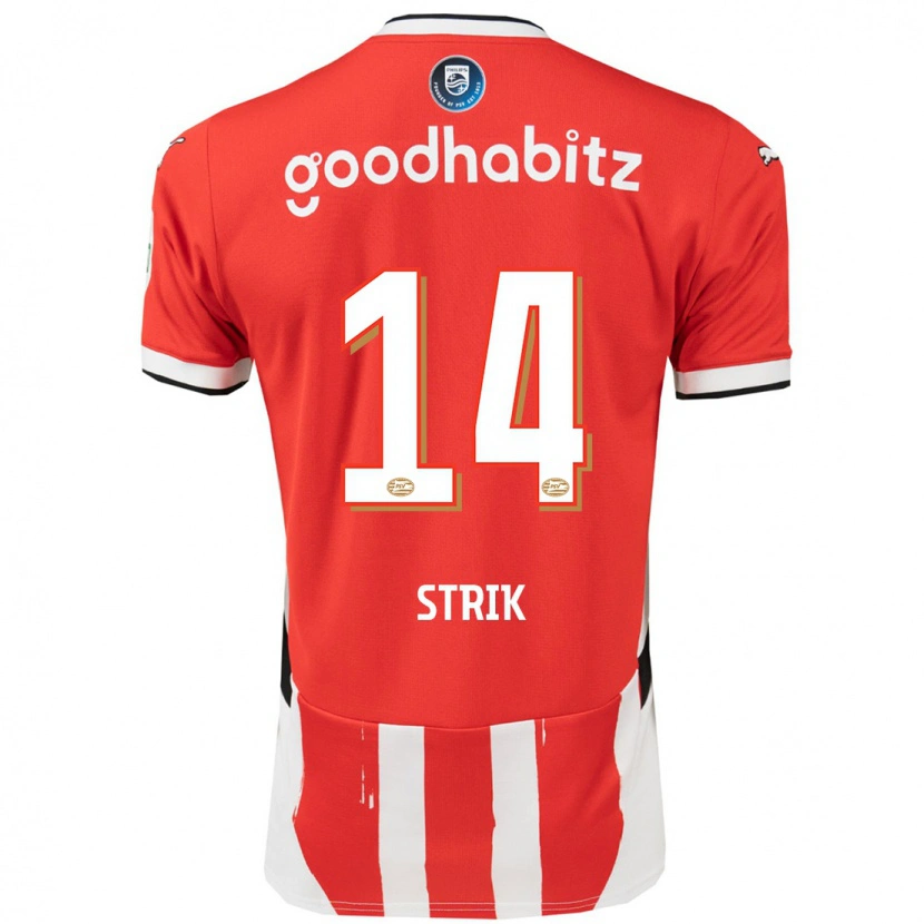 Danxen Mujer Camiseta Laura Strik #14 Rojo Blanco 1ª Equipación 2024/25 La Camisa México