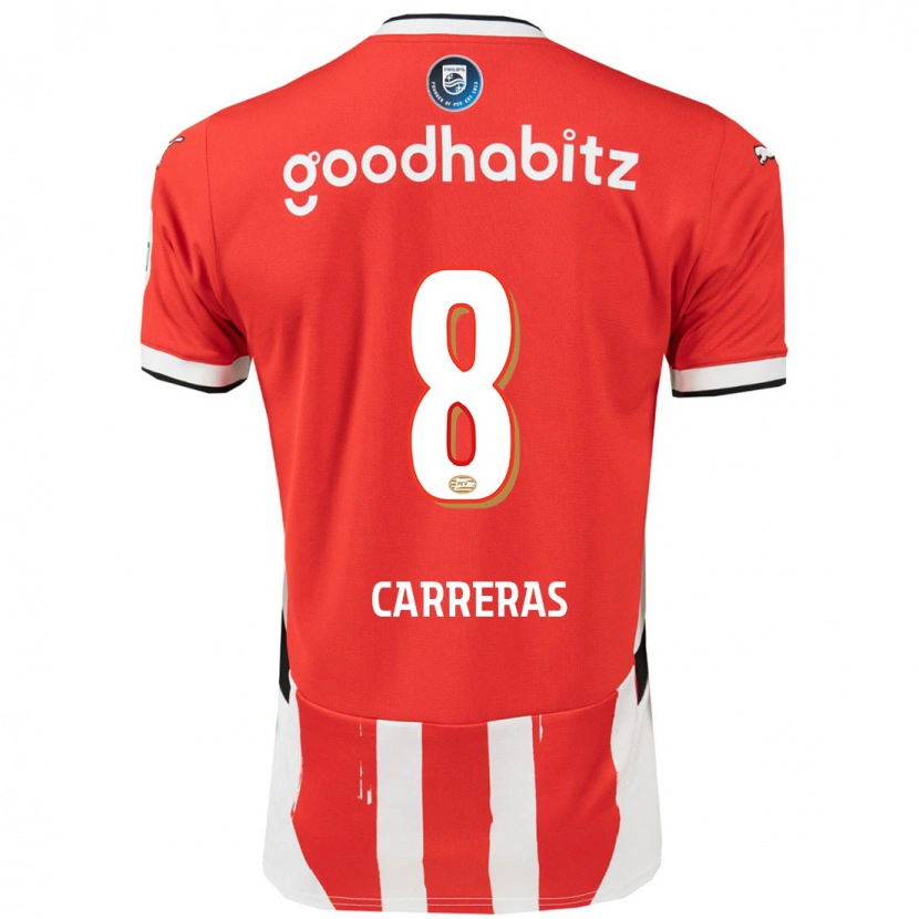 Danxen Mujer Camiseta Georgina Carreras #8 Rojo Blanco 1ª Equipación 2024/25 La Camisa México
