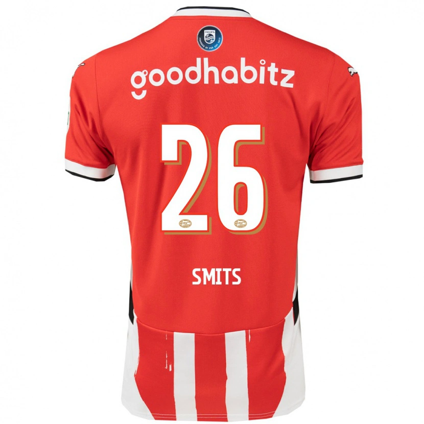 Danxen Mujer Camiseta Eef Smits #26 Rojo Blanco 1ª Equipación 2024/25 La Camisa México