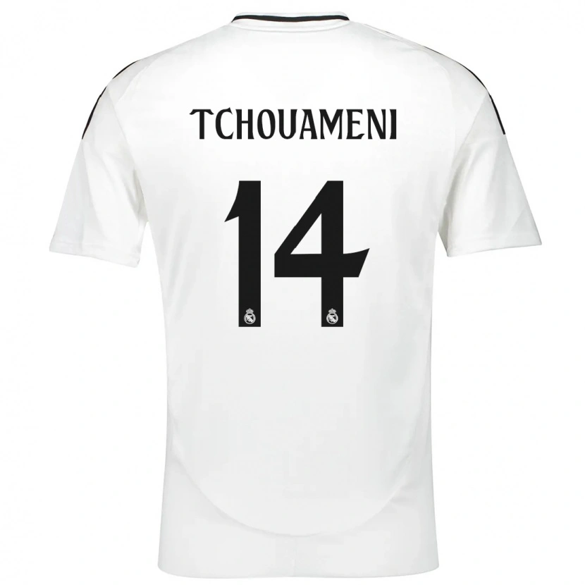 Danxen Mujer Camiseta Aurélien Tchouaméni #14 Blanco 1ª Equipación 2024/25 La Camisa México