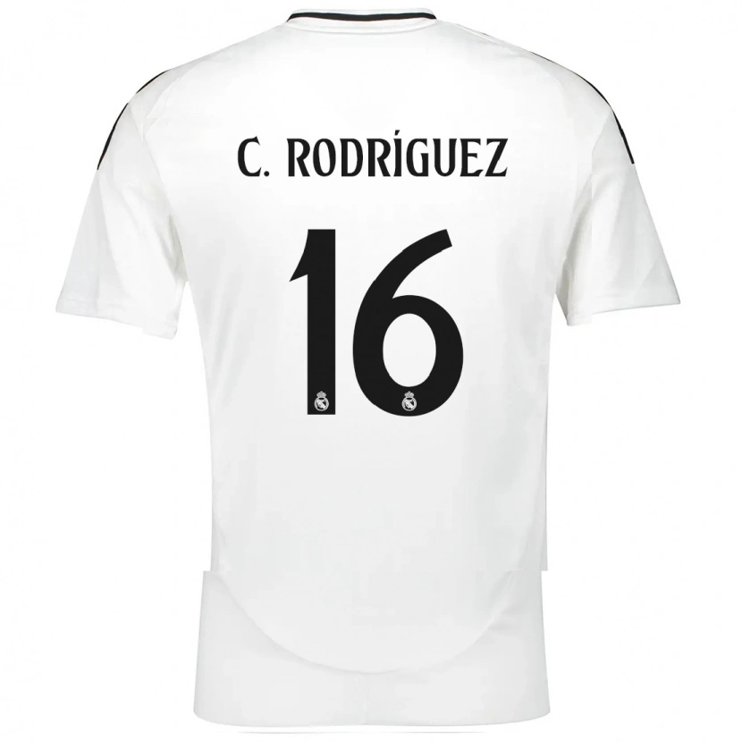 Danxen Mujer Camiseta Carlos Rodríguez #16 Blanco 1ª Equipación 2024/25 La Camisa México