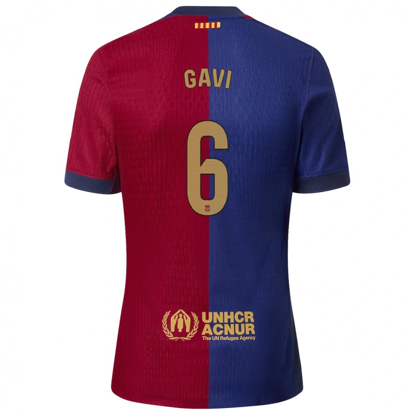 Danxen Mujer Camiseta Gavi #6 Azul Rojo 1ª Equipación 2024/25 La Camisa México