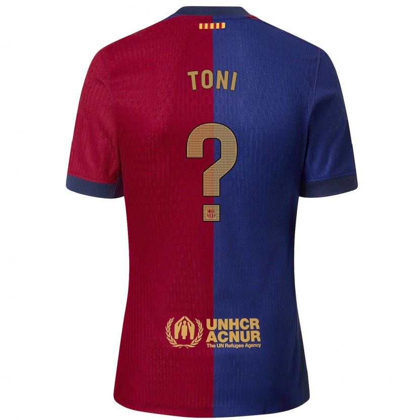 Danxen Mujer Camiseta Toni Fernández #0 Azul Rojo 1ª Equipación 2024/25 La Camisa México