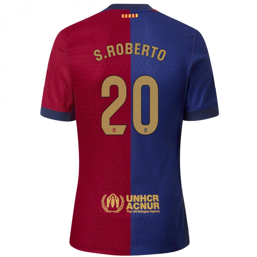 Danxen Mujer Camiseta Sergi Roberto #20 Azul Rojo 1ª Equipación 2024/25 La Camisa México