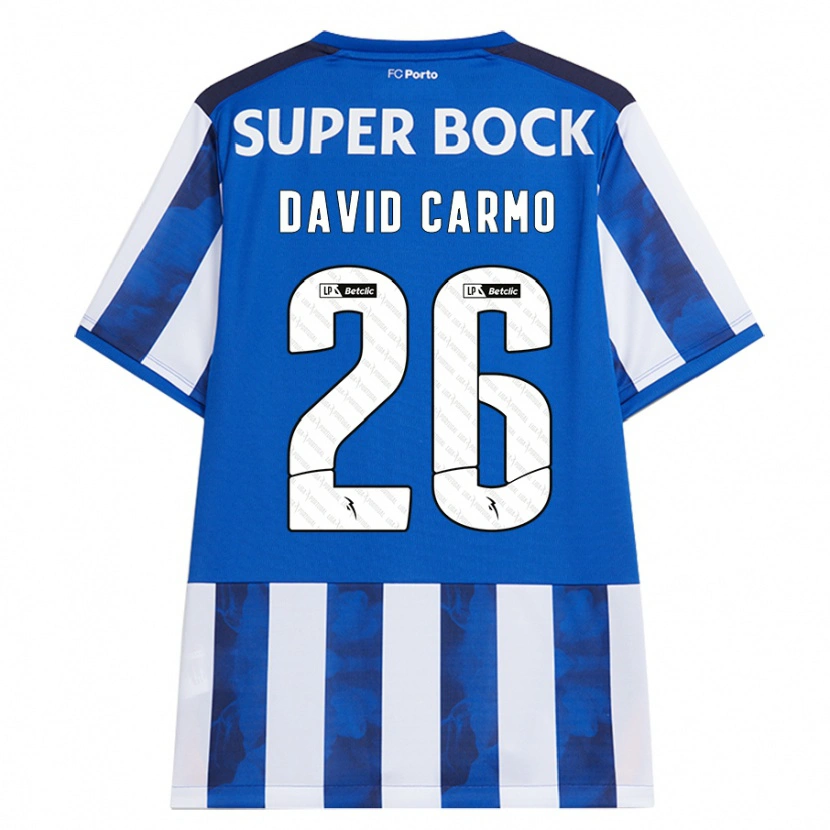Danxen Mujer Camiseta David Carmo #26 Azul Blanco 1ª Equipación 2024/25 La Camisa México