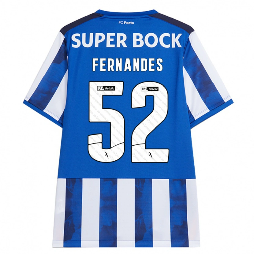 Danxen Mujer Camiseta Martim Fernandes #52 Azul Blanco 1ª Equipación 2024/25 La Camisa México