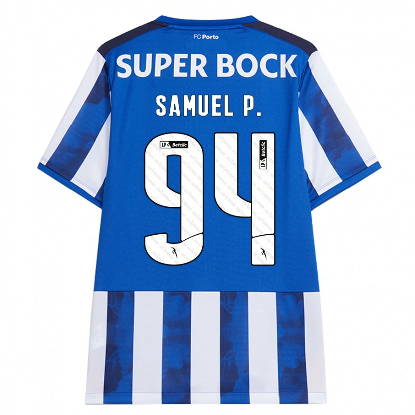 Danxen Mujer Camiseta Samuel Portugal #94 Azul Blanco 1ª Equipación 2024/25 La Camisa México