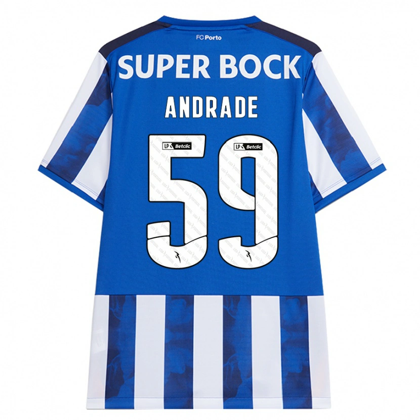 Danxen Mujer Camiseta Tiago Andrade #59 Azul Blanco 1ª Equipación 2024/25 La Camisa México