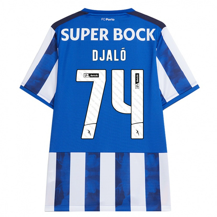 Danxen Mujer Camiseta Ussumane Djaló #74 Azul Blanco 1ª Equipación 2024/25 La Camisa México