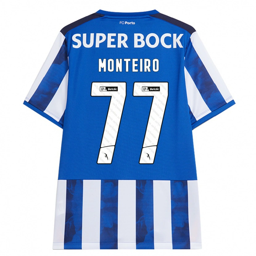 Danxen Mujer Camiseta Rui Monteiro #77 Azul Blanco 1ª Equipación 2024/25 La Camisa México