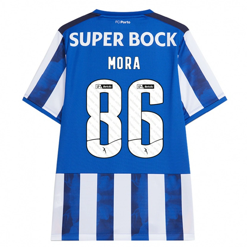 Danxen Mujer Camiseta Rodrigo Mora #86 Azul Blanco 1ª Equipación 2024/25 La Camisa México